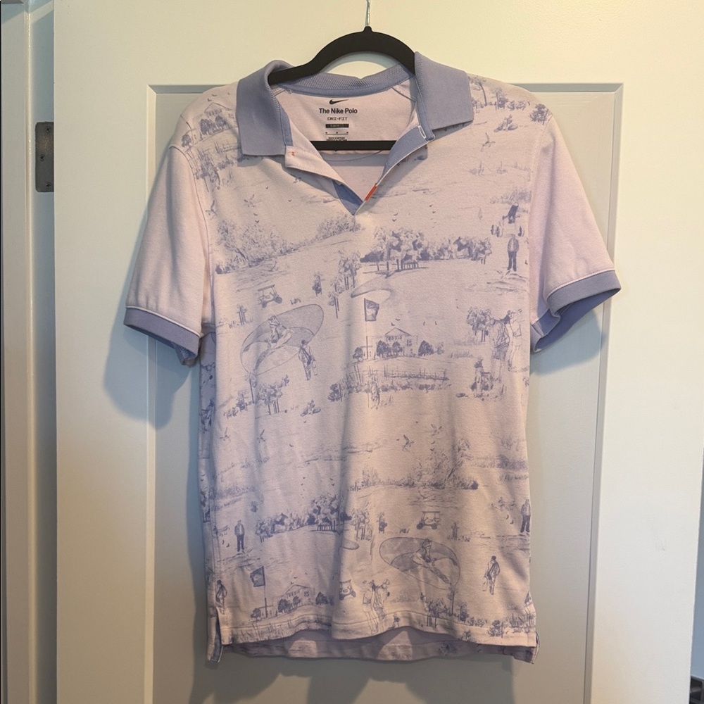 Nike Men’s Light Lavender Polo with Scenic Print